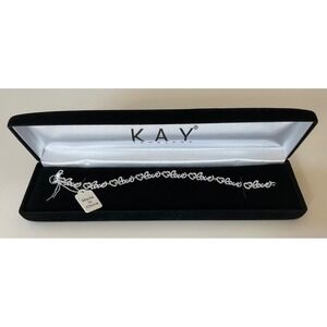 Kay Jewelers Silver Love Script Bracelet